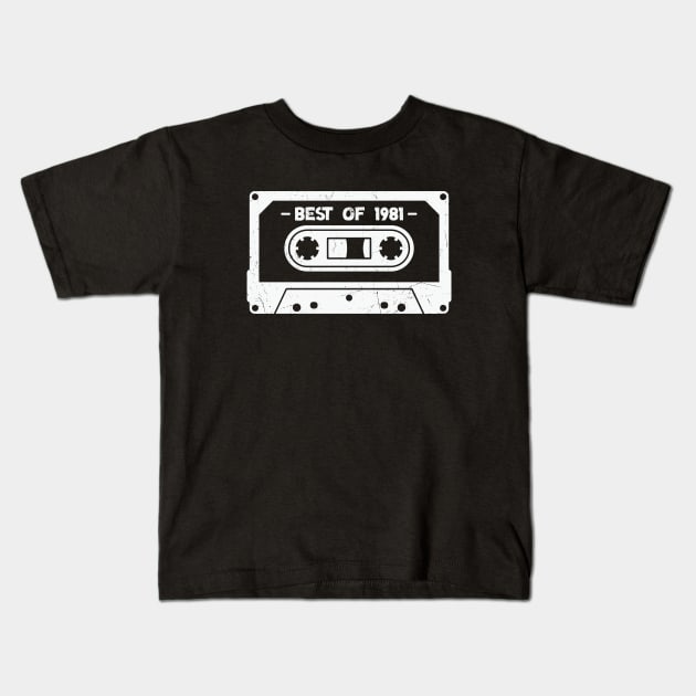 Best of 1981 Retro Cassette Tape 1981 Birthday Kids T-Shirt by SLAG_Creative